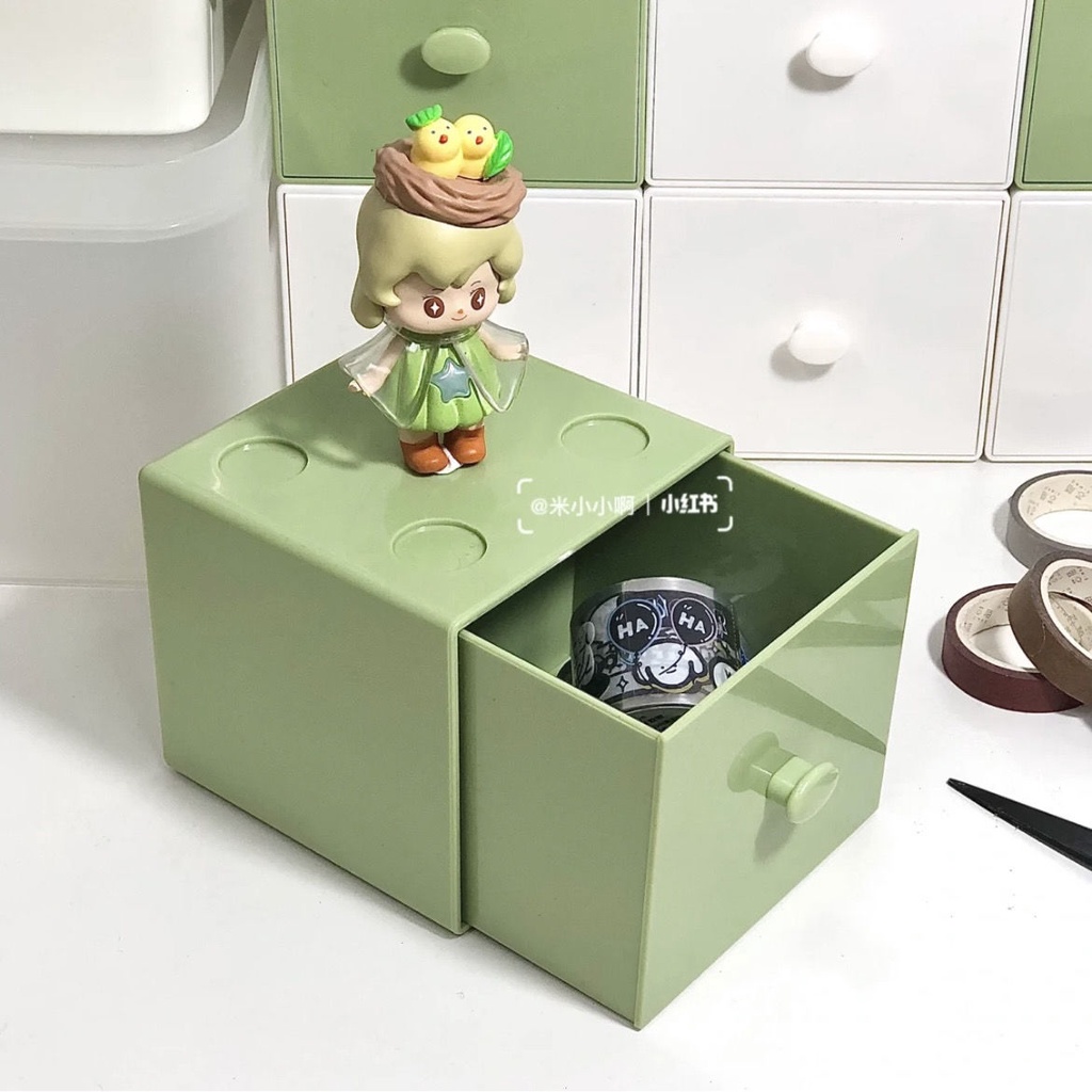 Hộp Lưu Trữ Macaron Màu Trong Hộp Lưu Trữ Máy Tính để Bàn Cô Gái Trái Tim Hộp Lưu Trữ Hình Vuông Lưu Trữ Những Thứ Nhỏ Có Thể được Xếp Chồng Lên Nhau Một Cách Tự Do