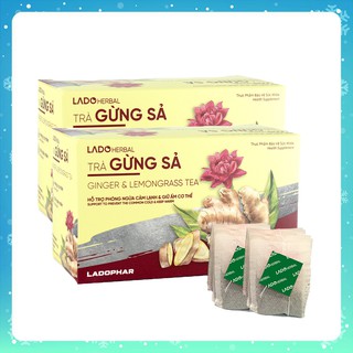 Trà gừng sả ladophar hộp 20 túi lọc combo 2 hộp