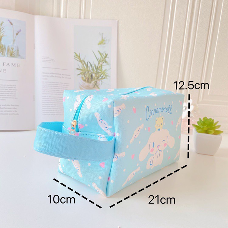 Túi đựng mỹ phẩm da PU 21cm họa tiết hoạt hình dễ thương