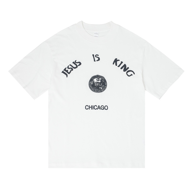 Áo Thun Tay Ngắn Cổ Tròn In Chữ Jesus is King KANYE Jesus Kingdom Thời Trang Mùa Hè Cho Nam