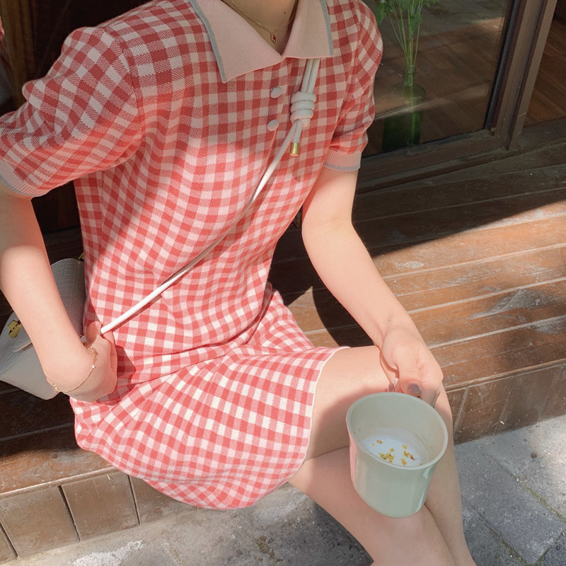 Đầm Nữ Tay Ngắn Họa Tiết Caro Thời Trang Quyến Rũ | BigBuy360 - bigbuy360.vn