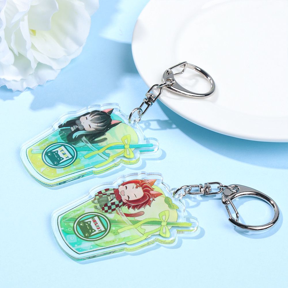 Móc khóa bằng acrylic họa tiết thanh gươm diệt quỷ hoạt hình dễ thương