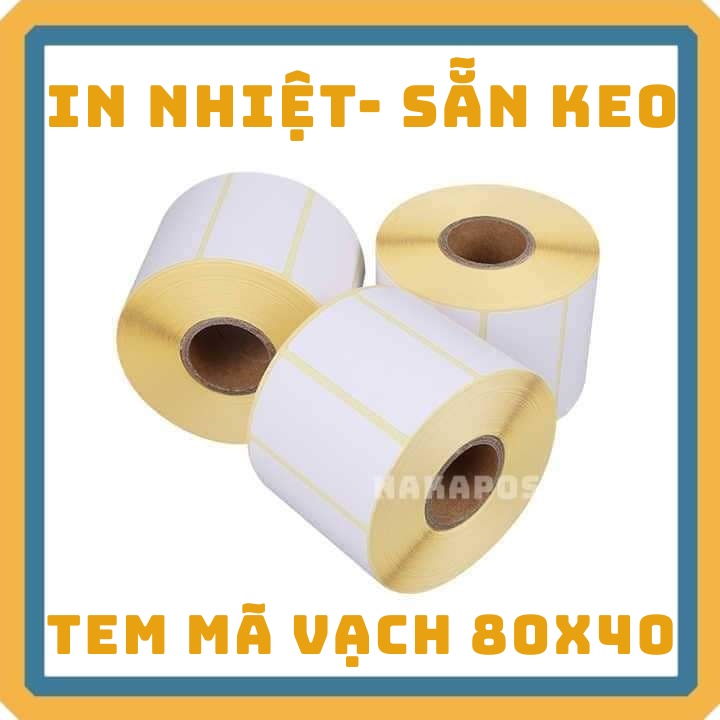 Decal in tem nhãn 80x40 mm, cuộn 30m