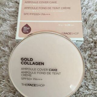 Kem nền cao cấp THE FSHOP GOLD COLLAGEN AMPOULE COVER CAKE SPF50 PA+++. 1 hộp + 1 lõi