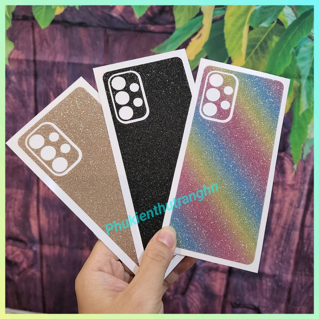 Miếng dán mặt lưng kim tuyến nhiều màu Samsung A52 A52S A72 A71 A51 S20 FE S21 FE S22 S22 PLUS S22 Ultra M51 M52 A90 5G