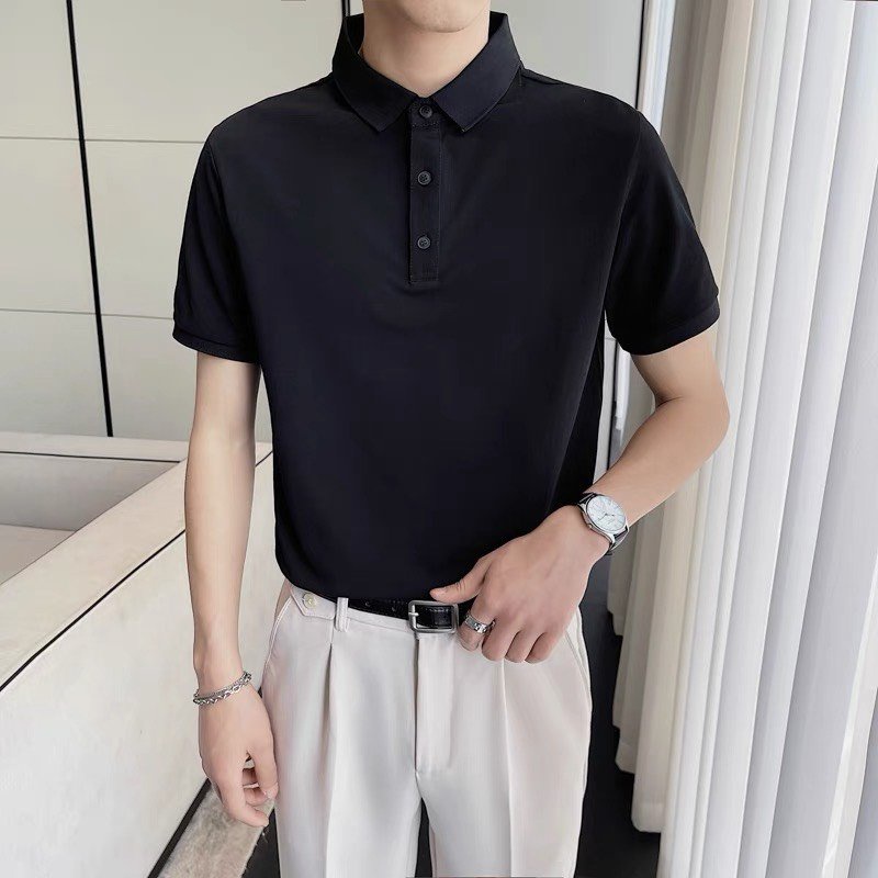 Áo polo nam cổ bẻ áo trơn thun cộc tay vải cá sấu  phong cách trẻ trung chuẩn form