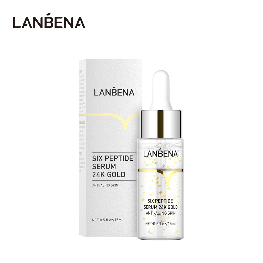Serum dưỡng ẩm LANBENA Hyaluronic Acid/ Vitamin C/ 24K Vàng Sáu Peptide làm trắng da chống lão hóa 15ml