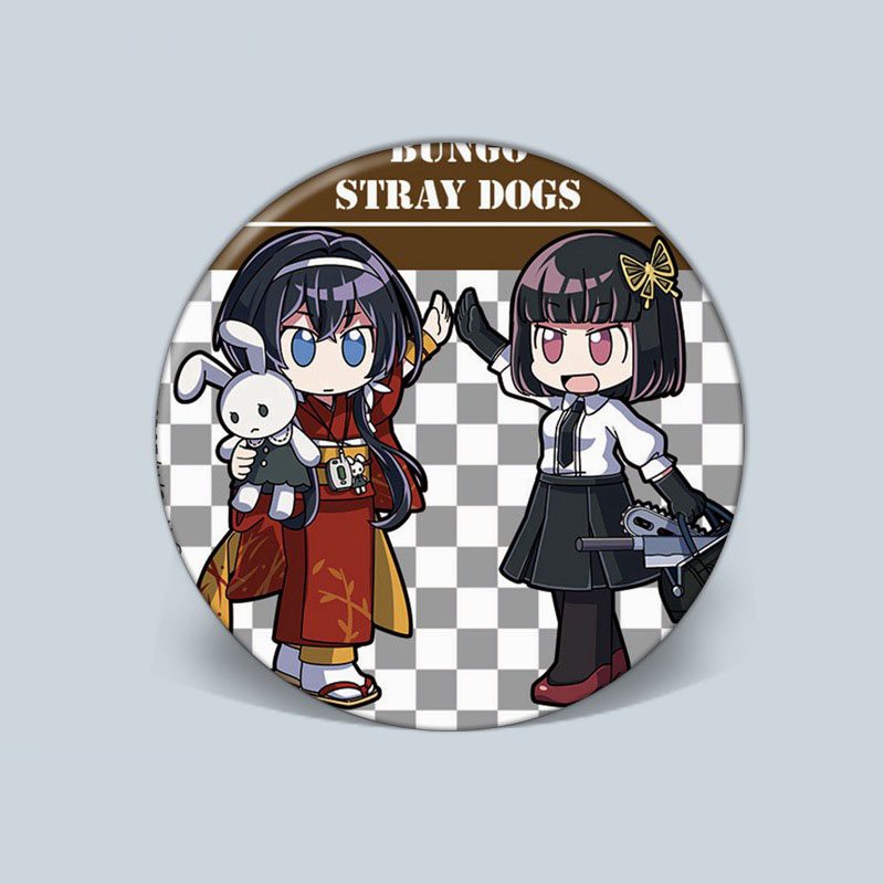 Huy hiệu cài áo in hình Bungou stray dogs Văn hào lưu lạc anime chibi m08