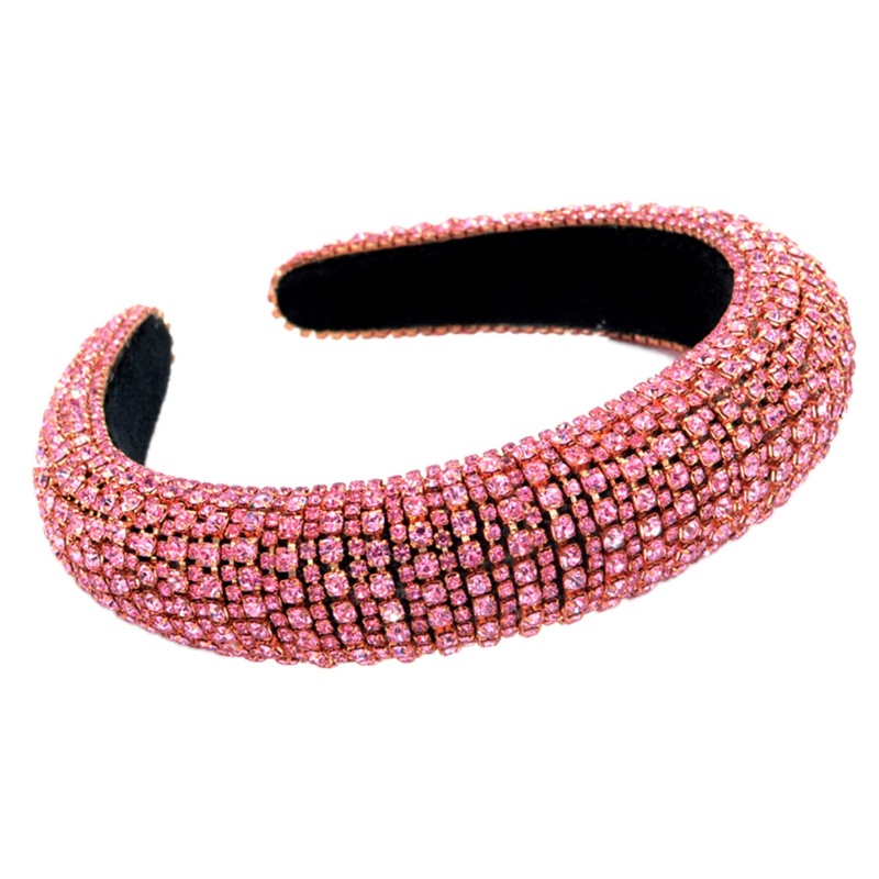 Flgo Băng Đô Đệm Mút Xốp Đính Đá Lấp Lánh Nhiều Màu Sắc Phong Cách Baroque