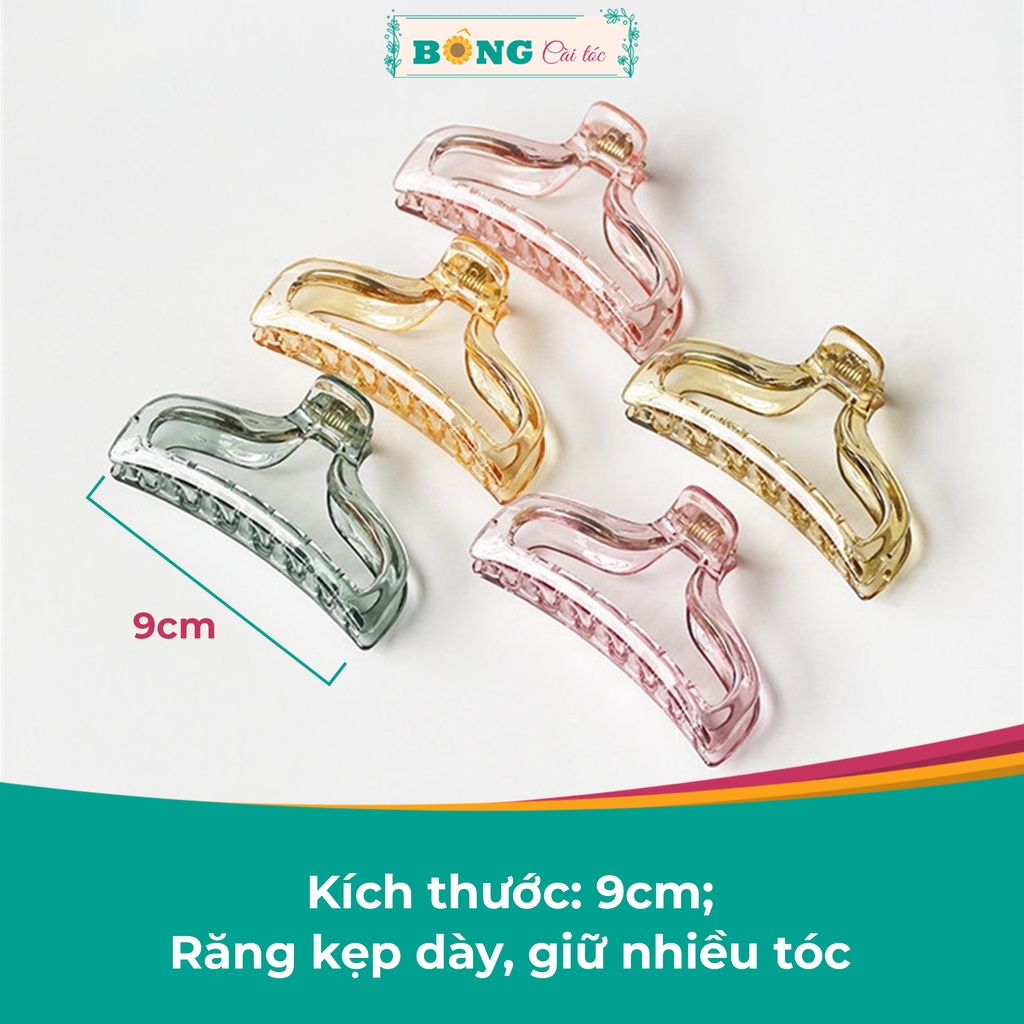 Kẹp càng cua màu clear phong cách Hàn Quốc chất liệu nhựa acrylic KN90 - kẹp tóc BÔNG Cài Tóc