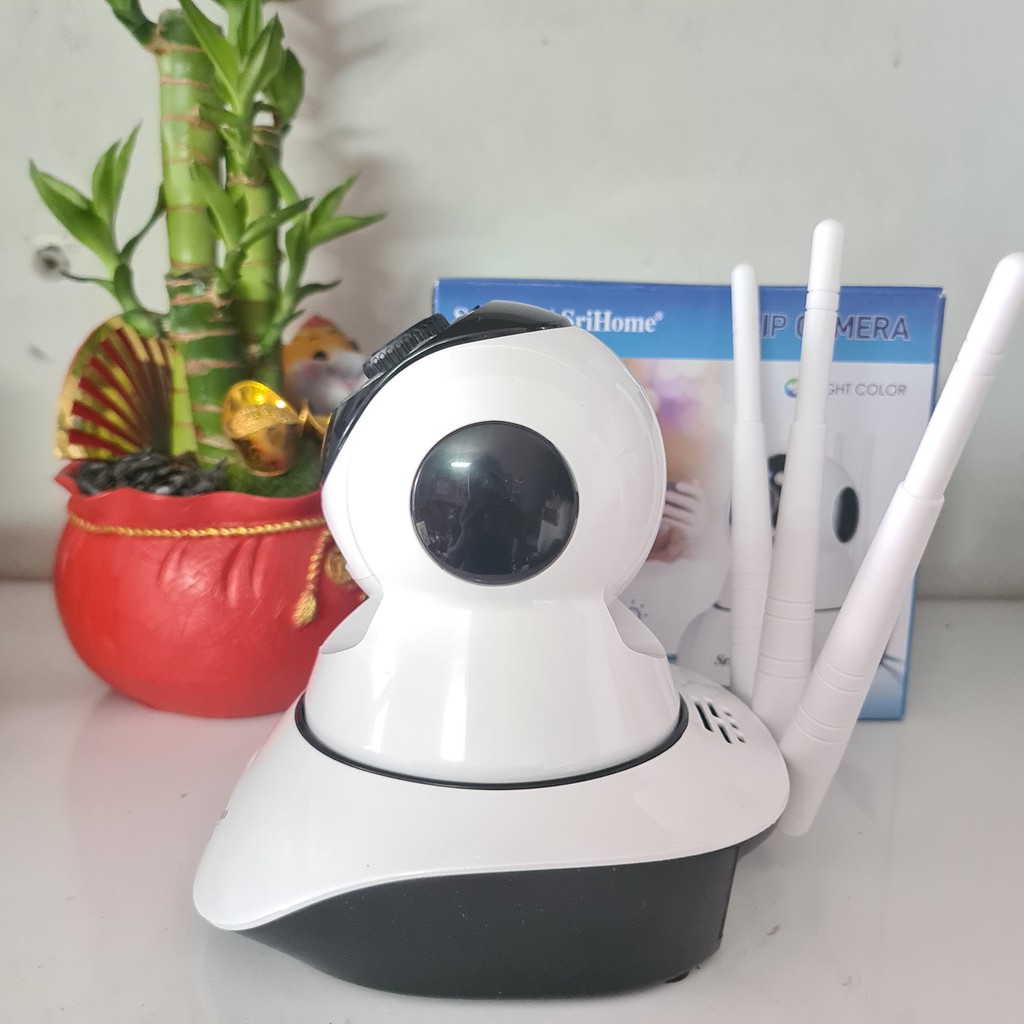 Camera IP Wifi SriHome 3 Râu 2.0 Mpx - Quay Màu Ban Đêm - Xoay 360 độ, Đàm Thoại 2 chiều