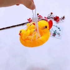 Set vịt bầy mẹ và 3 con bóp chít thả chậu tắm cho bé