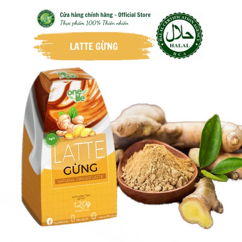 Halal Bột Trà Sữa Latte Gừng ONELIFE Hộp 120gr hòa tan uống liền thơm ngon, béo bùi