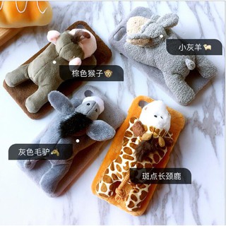 2018 Mới Ốp lưng gắn gấu bông dễ thương cho iPhone 6 6s 7 8 Plus X