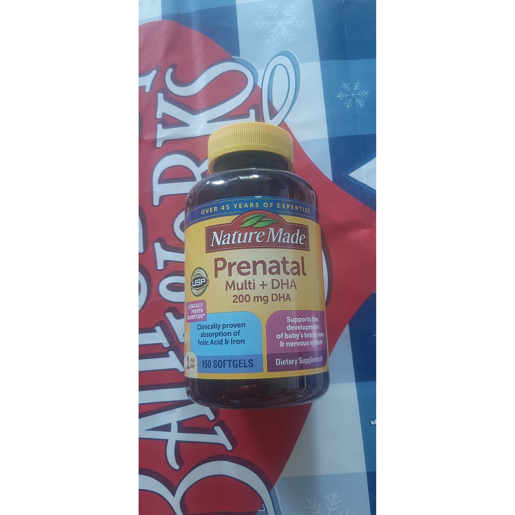 Viên uống Nature Made Prenatal Multi DHA 150 viên Mẫu mới (03/2022)