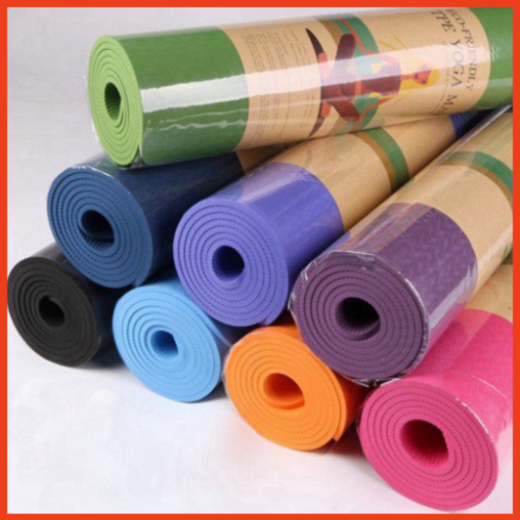 Thảm Tập Yoga chống trượt 2 lớp dày 6-8mmchất liệu cao su non TPE cao cấp - Tấm thảm tập Gym, Thể dục tại nh