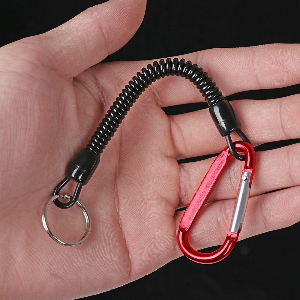 MYRONGOODS High quality Portable Fishing Lanyards Plastic Retractable Tether Outdoor Hiking Camping Secure Lock Tackle