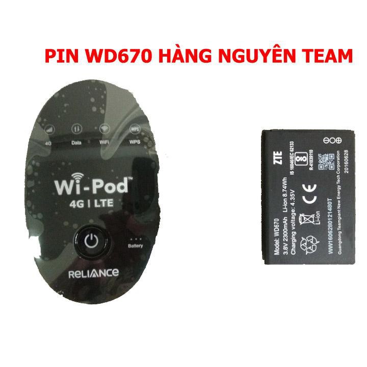 Pin thay thế cho phát wifi ZTE WD 670 Wipod chính hãng pin chuẩn mới