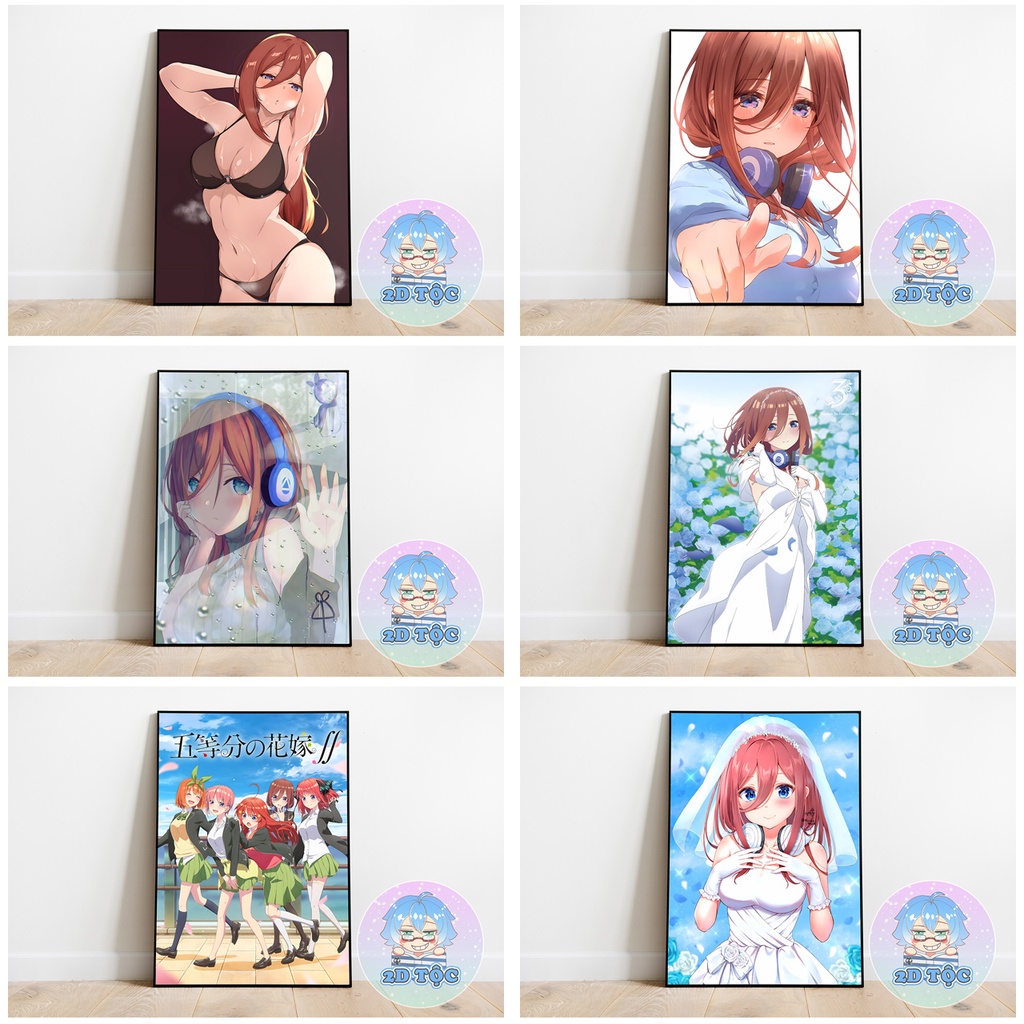 TRANH POSTER A3 NAKANO MIKU (4) ANIME MANGA NHÀ CÓ 5 NÀNG DÂU 5-TOUBUN NO HANAYOME GOTOUBUN NO HANAYOME - 2D TỘC SHOP