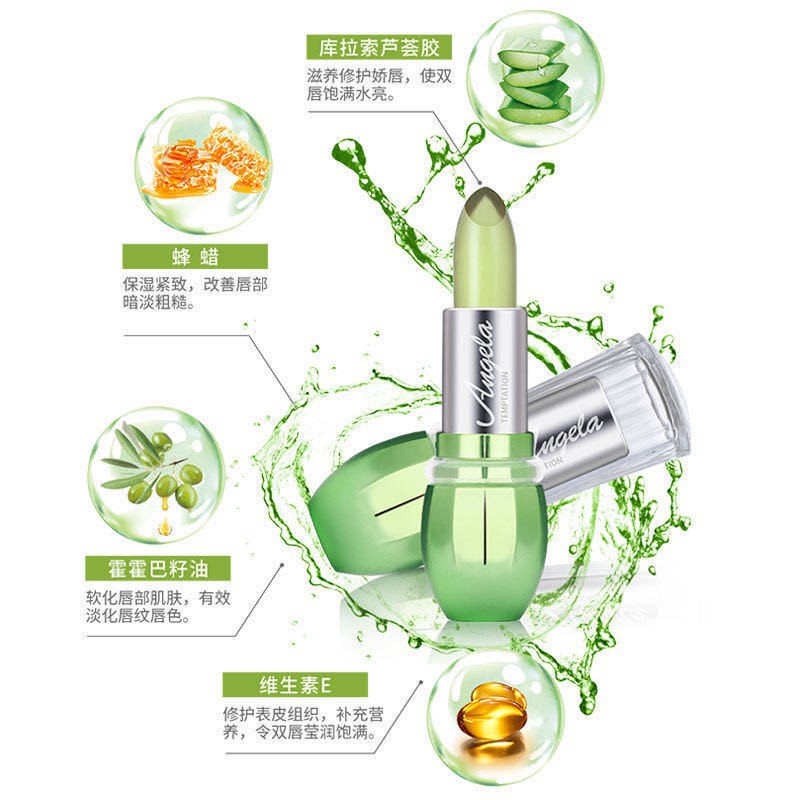 (hàng Mới Về) Son Thạch Chiết Xuất Lô Hội Thay Đổi Màu Sắc Không Phai Không Dính Cốc | BigBuy360 - bigbuy360.vn