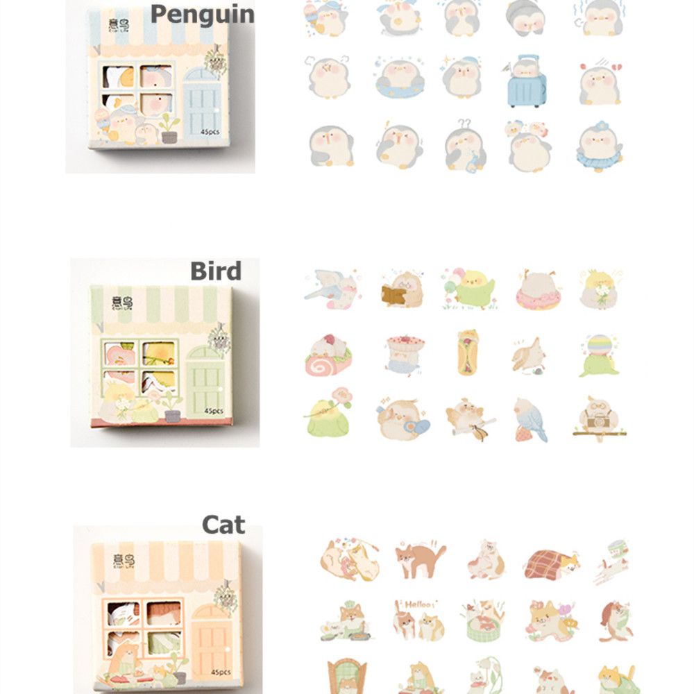 Hộp 45 miếng dán hình ngôi nhà trang trí sổ tay/ nhật ký dễ thương