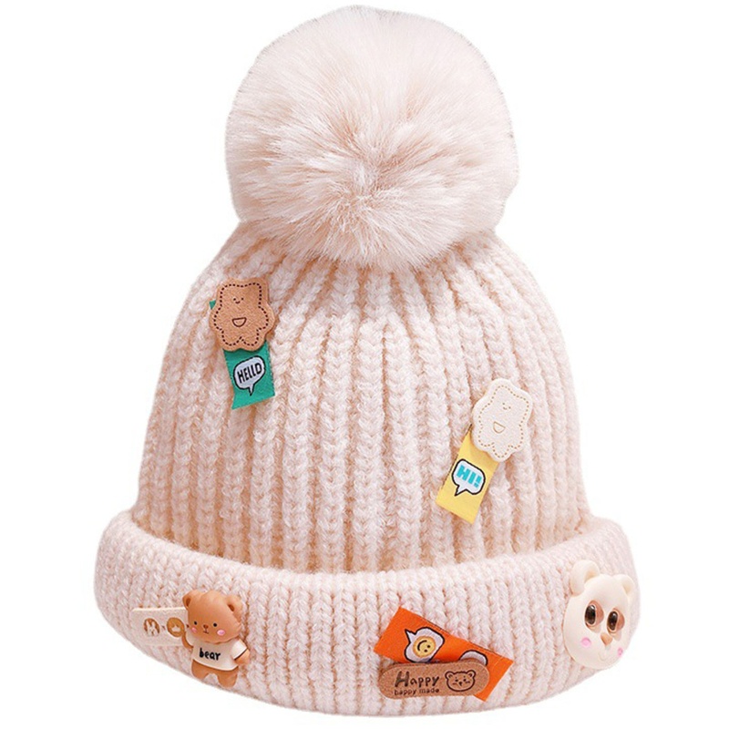 Mũ Len Beanie Họa Tiết Hoạt Hình Dễ Thương Cho Bé