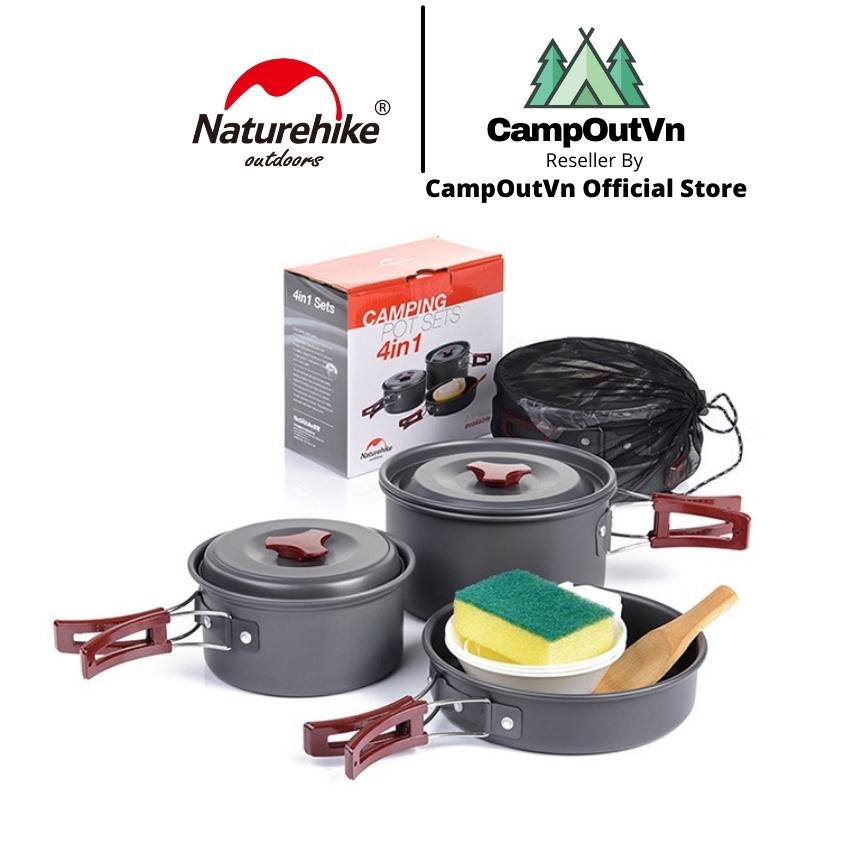 Bộ nồi nấu ăn Naturehike Campoutvn cắm trại dã ngoại NH15T203-G A426