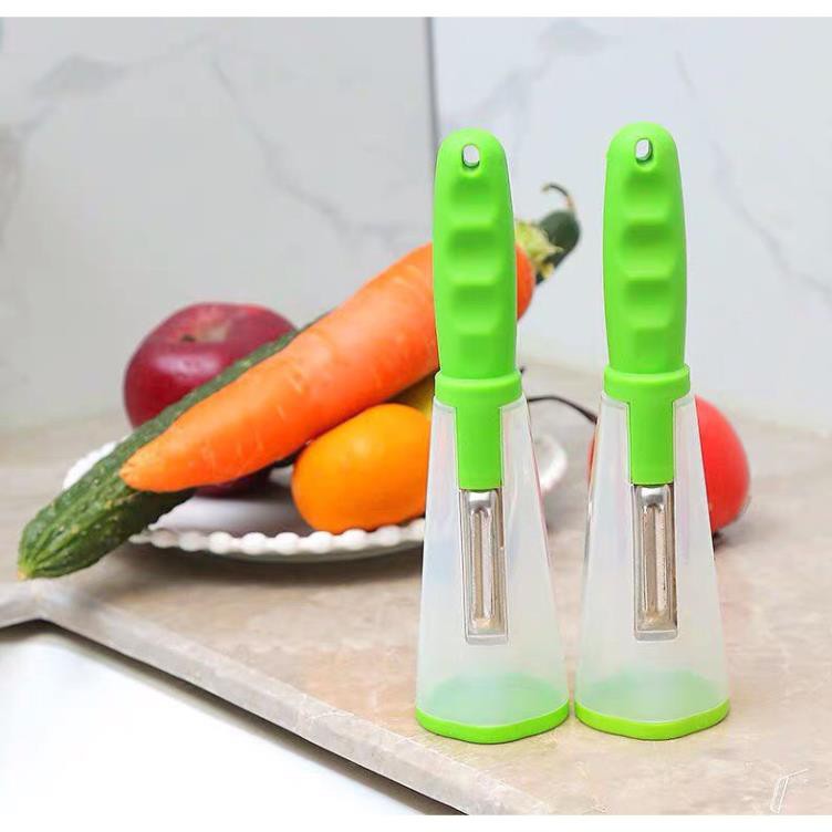 Dụng Cụ Nạo Bào Rau Củ Quả Có Ống Hộp Đựng Vỏ Tiện Lợi Mẫu Mới 2021 T3S1