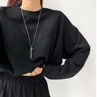 Áo croptop tay dài bo eo