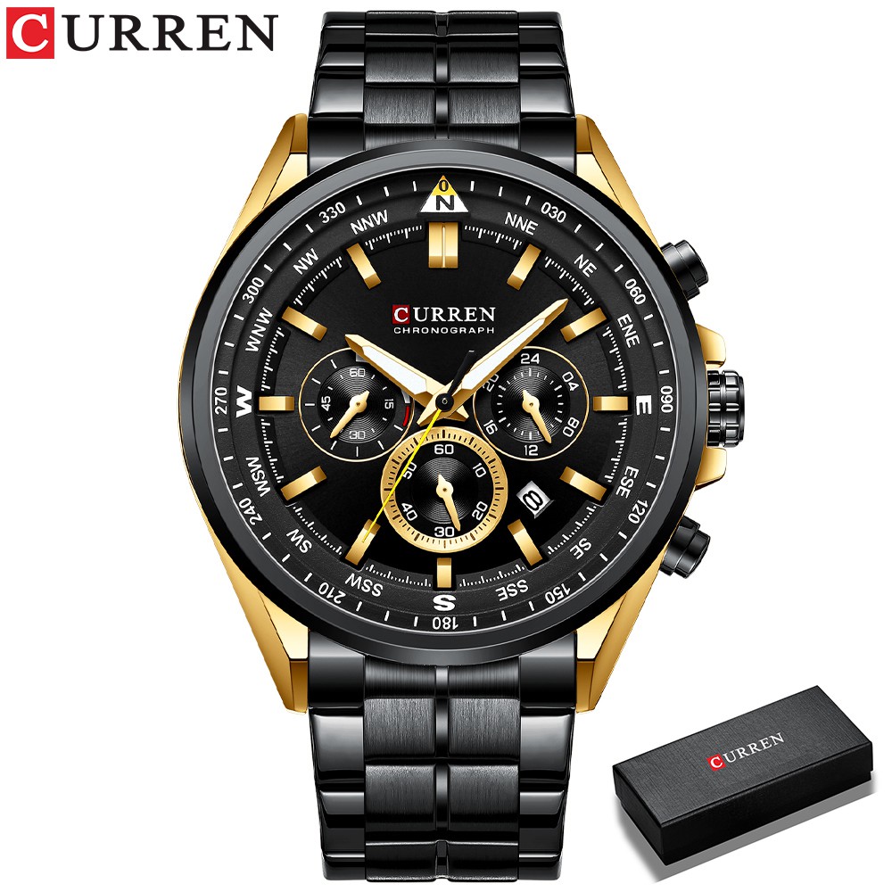 CURREN New Fashion Men Watches Stainless Steel Top Brand Luxury Sports Quartz waterproof 8399B