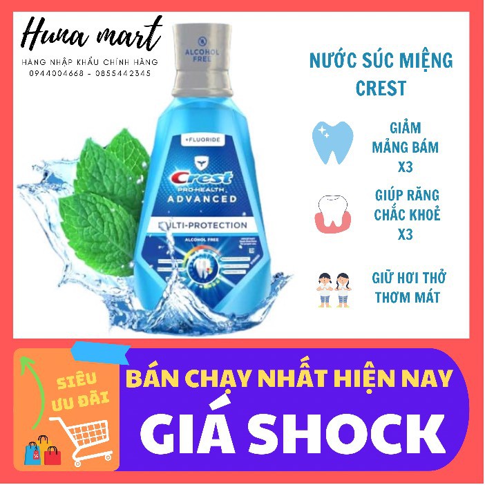 Nước Súc Miệng Crest Pro Health Advanced 1L Của Mỹ