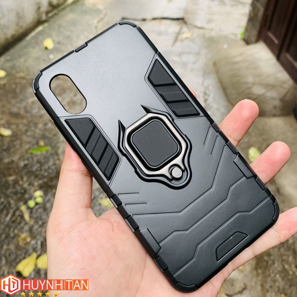 Ốp lưng Xiaomi Mi 8 Pro , Mi 8 EE , Mi 8 Che vân tay cao su chống sốc Iron Man ver 2 có Iring