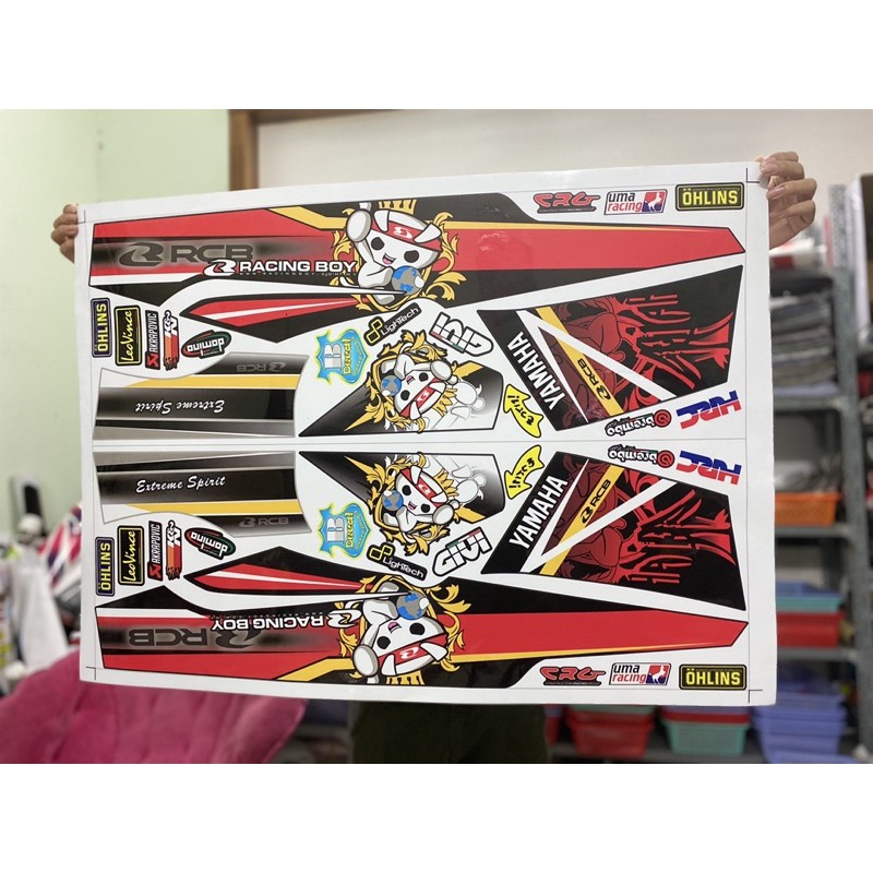 Tem rời Sirius 110 xăng cơ Racing boy dán xe đỏ