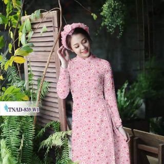 Vải áo dài hoa 3d