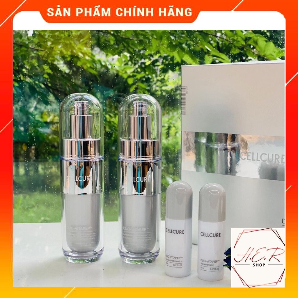 Set Dưỡng trắng da Cellcure Duo Vitapep Skin và Emulsion MẪU MỚI ( NEW)