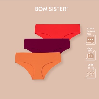 Combo 3 quần lót su đúc lưng thấp cắt viền màu trơn đáy ép phần 2 BOM SISTER CBQ40262
