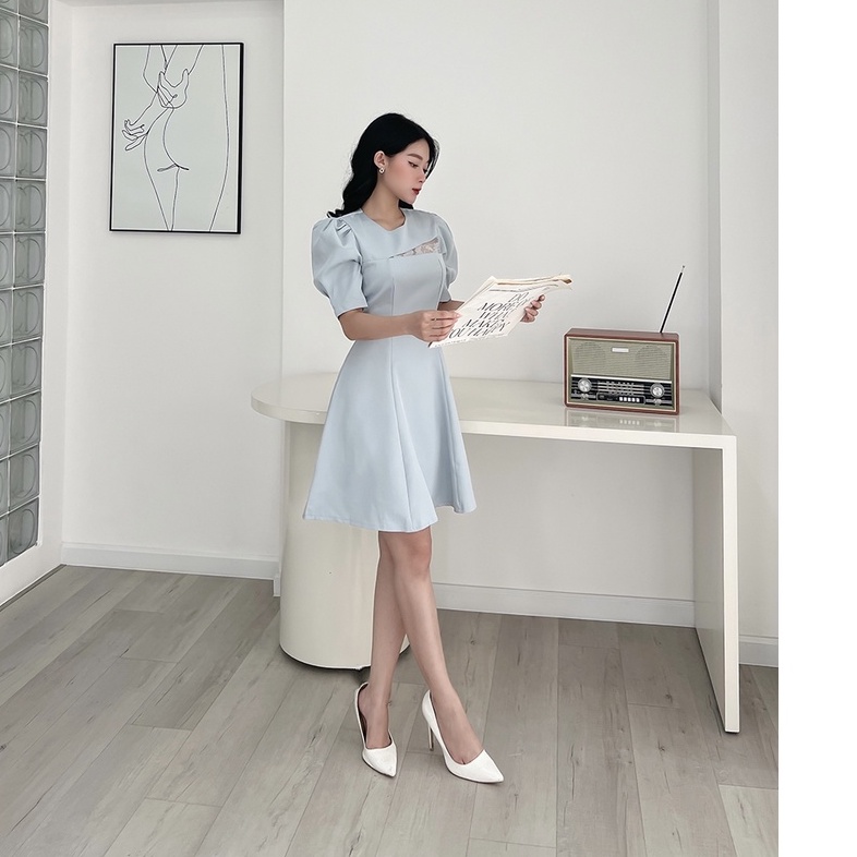 BBSTORE'S Đầm Xoè Dự Tiệc Phối Ren Sang Trọng -D943