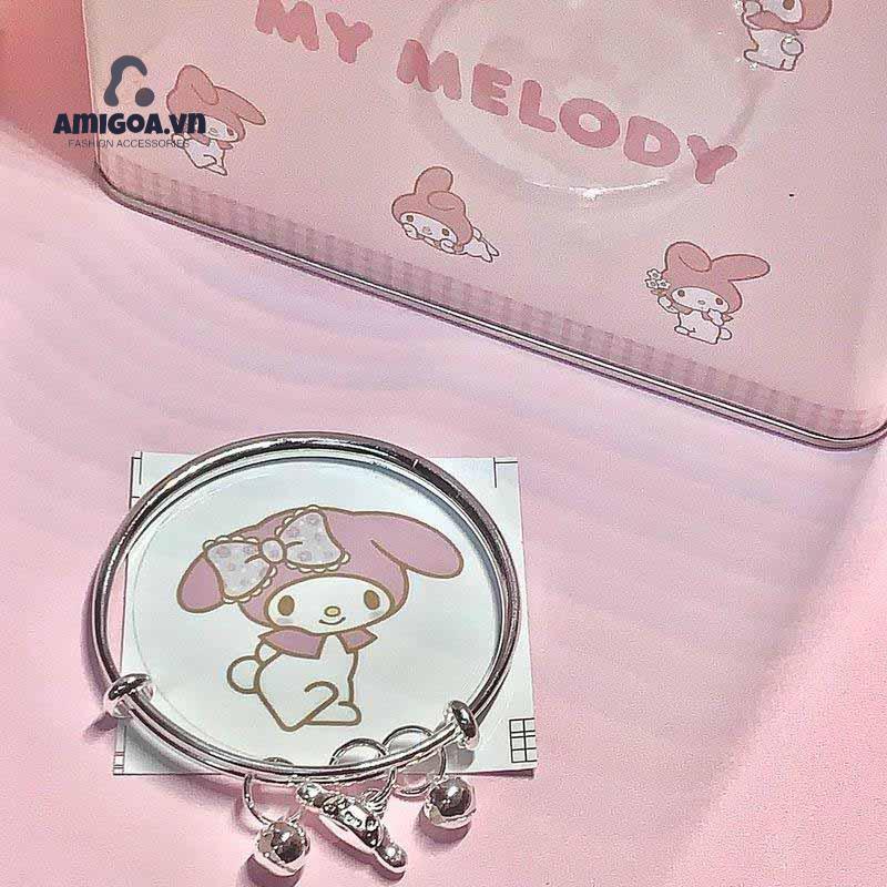 ✨✨Sanrio Vòng Đeo Tay Gắn Chuông Họa Tiết Chú Chó Kuromi Đáng Yêu Cho Nữ