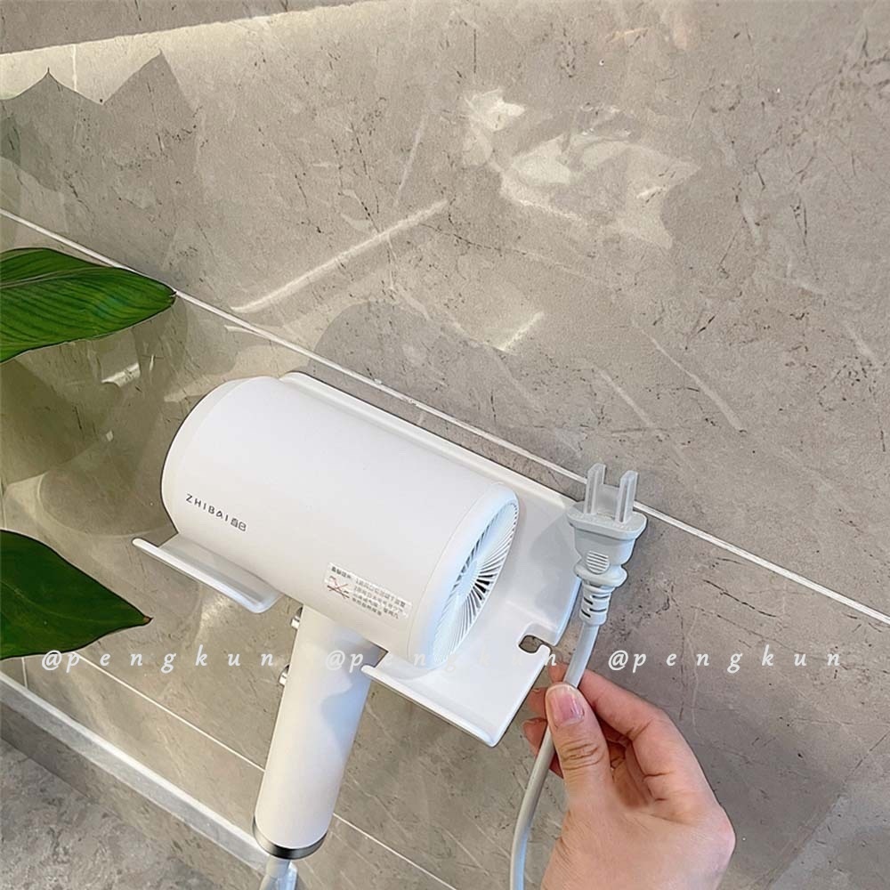 Giá Đỡ Máy Sấy Tóc Màu Trắng Gắn Tường Không Để Lại Dấu Vết