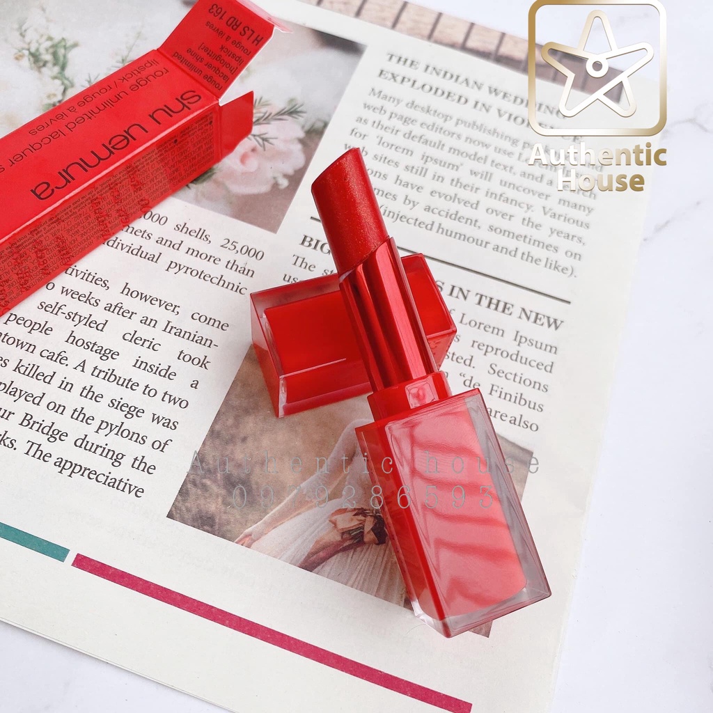 Son Shu 163 Vỏ Đỏ - Shu Uemura rouge unlimited matte MRD 163 Màu Đỏ Thuần - Dòng Lì (Phiên Bản Giới Hạn 2020)