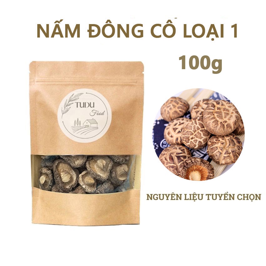 100g Nấm đông cô hoa phơi khô chất lượng loại 1, đóng túi zip thực phẩm ngọt thịt dày cơm, nguyên liệu nấu ăn
