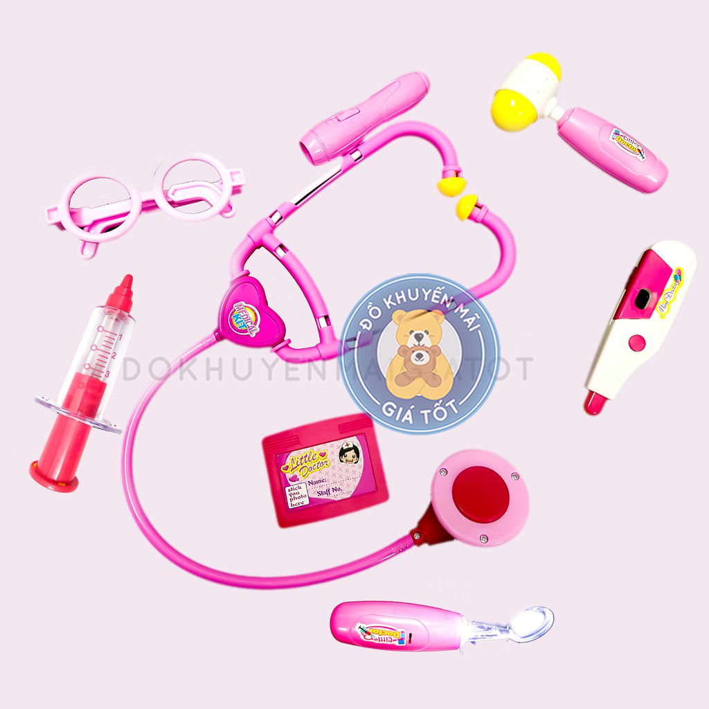 Đồ chơi cho bé 🥰 GIÁ SỐC 🥰 Bộ đồ chơi bác sĩ công chúa màu hồng (có pin) cho bé yêu - 6889-152A - Đồ khuyến mãi giá tốt