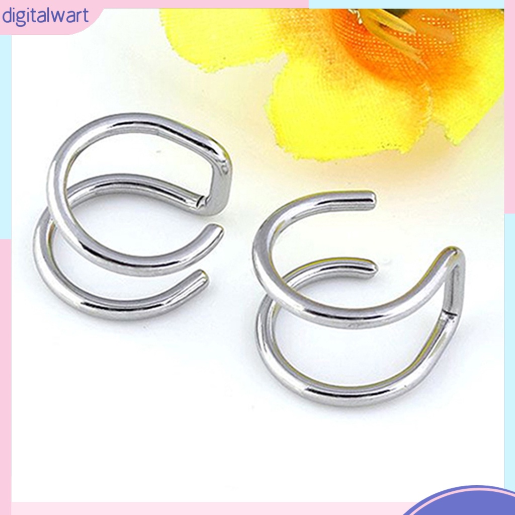 Dg✌❤ Khuyên Kẹp Vành Tai 2 Đầu Bằng Thép Không Gỉ Cá Tính
