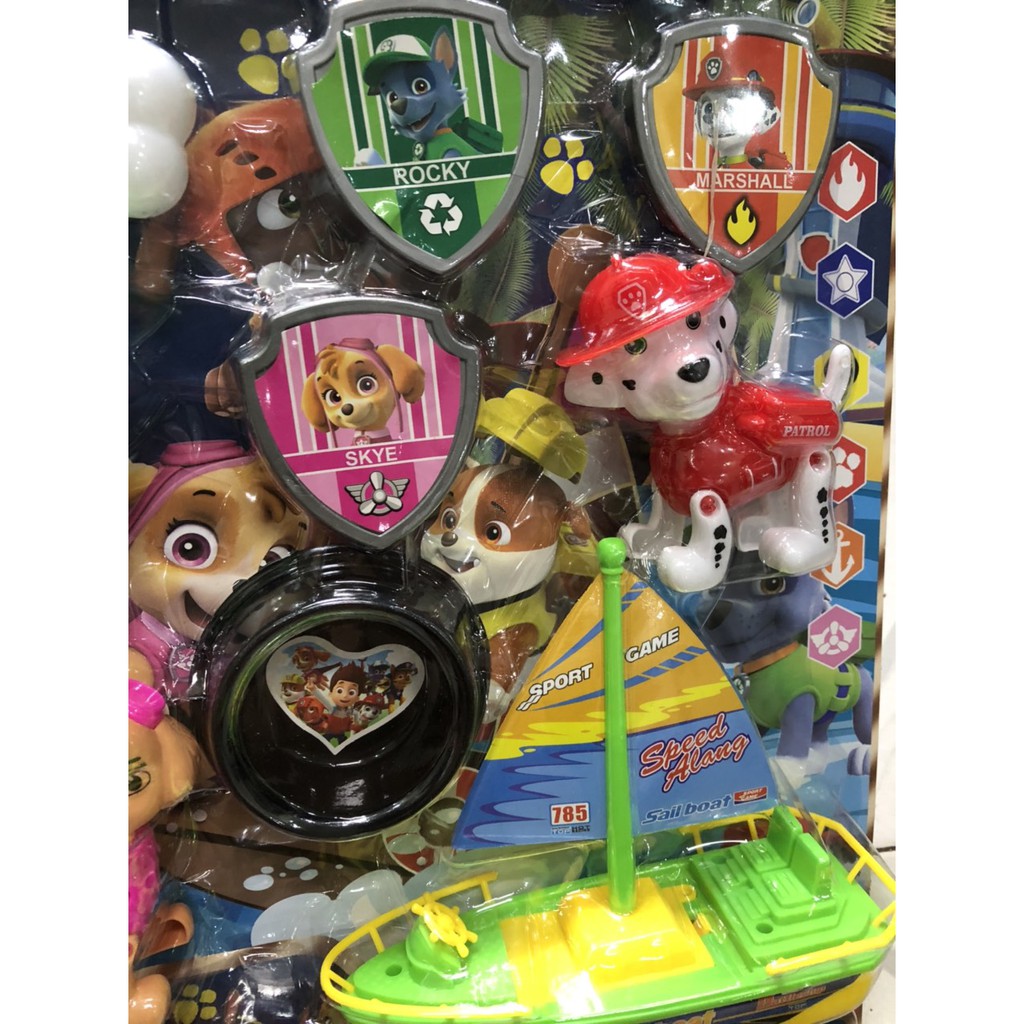 Vỉ đồ chơi mô hình đội chó cứu hộ Paw Patrol 9 chi tiết cho bé