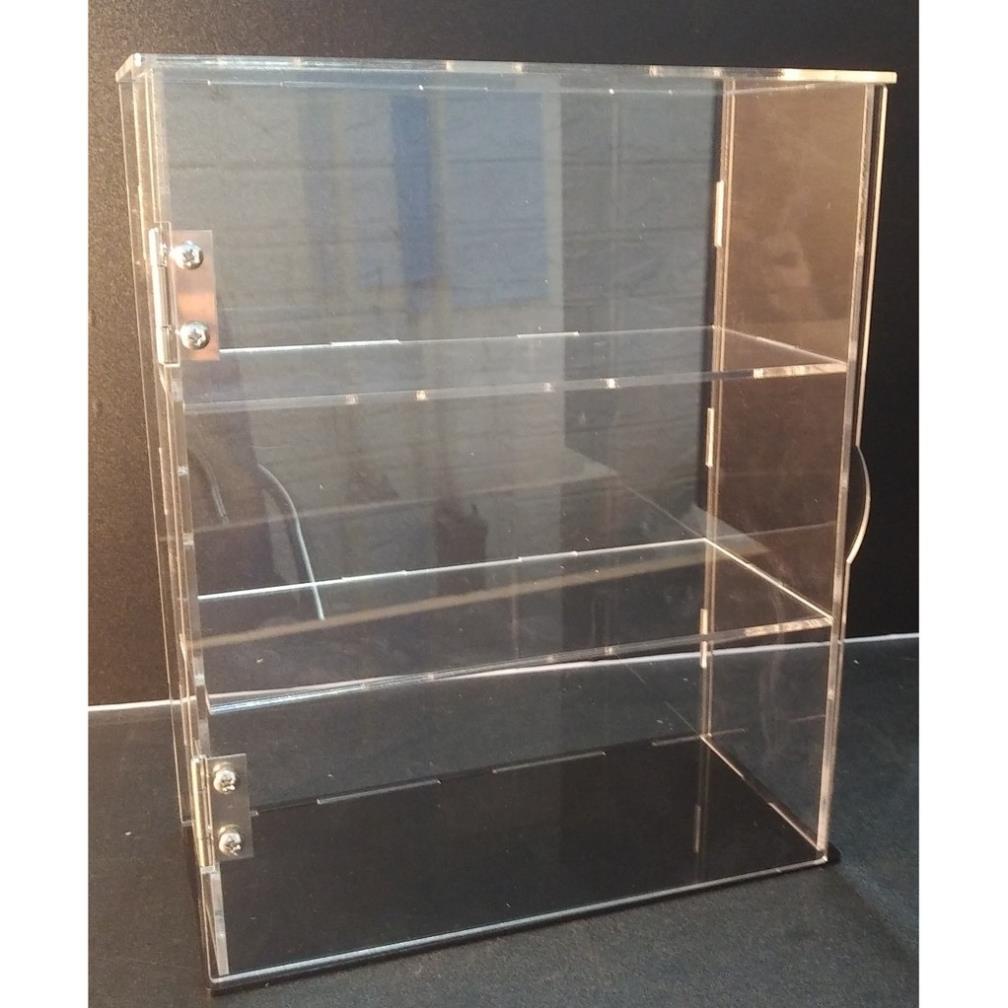 Tủ mica trong 3 tầng nhiều kích cỡ trưng bày sản phẩm mô hình, tủ trưng bày nước hoa, mỹ phẩm