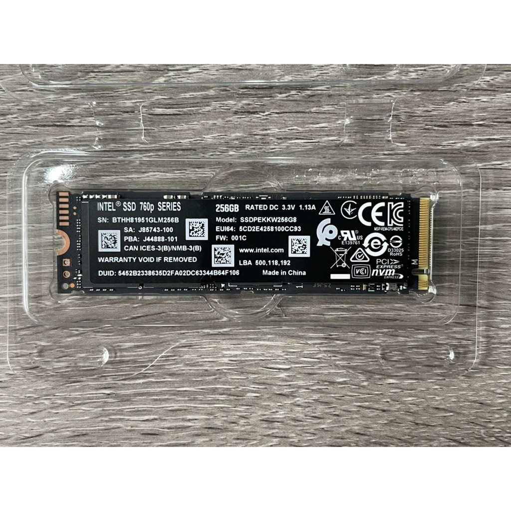 SSD Intel 760P 256GB 3D-NAND M.2 NVMe PCIe Gen3 x4 SSDPEKKW256G8X1