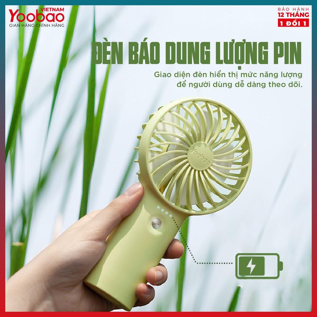 Quạt Mini - Quạt sạc mini để bàn làm việc YOOBAO F3 3 cấp độ gió, thiết kế nhỏ gọn, chống trơn trượt: Bảo hành 12 tháng