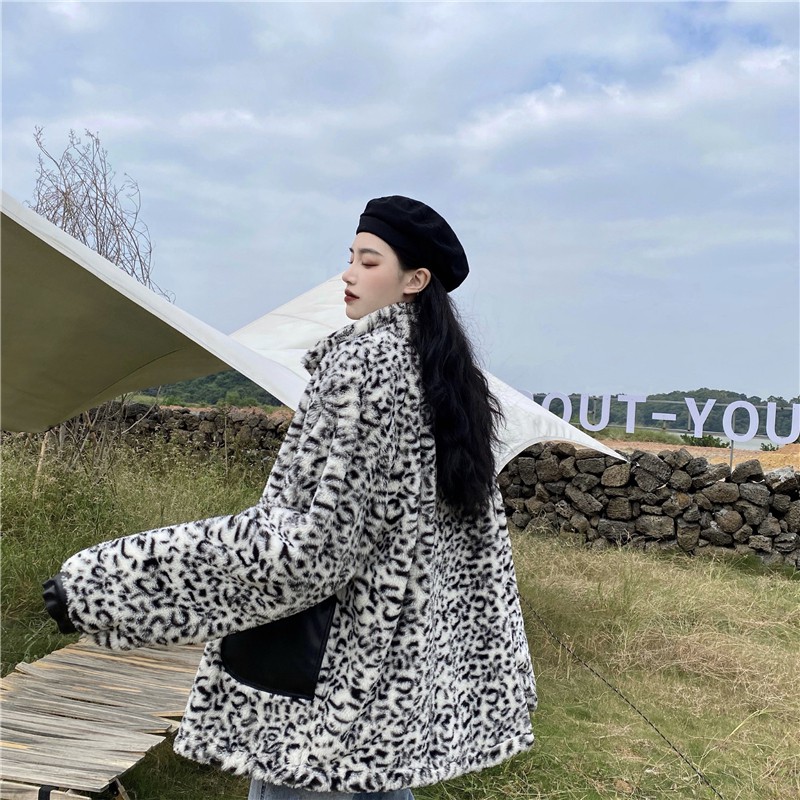 Áo Khoác Da Lót Len Lông Cừu Dáng Rộng Thời Trang Mùa Đông Hàn Quốc | BigBuy360 - bigbuy360.vn