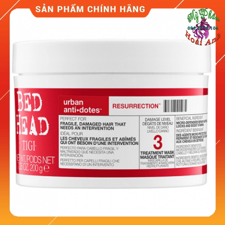 HẤP DẦU TIGI BED HEAD SỐ 3 PHỤC HỒI TÓC KHÔ HƯ TỔN NẶNG 200ML