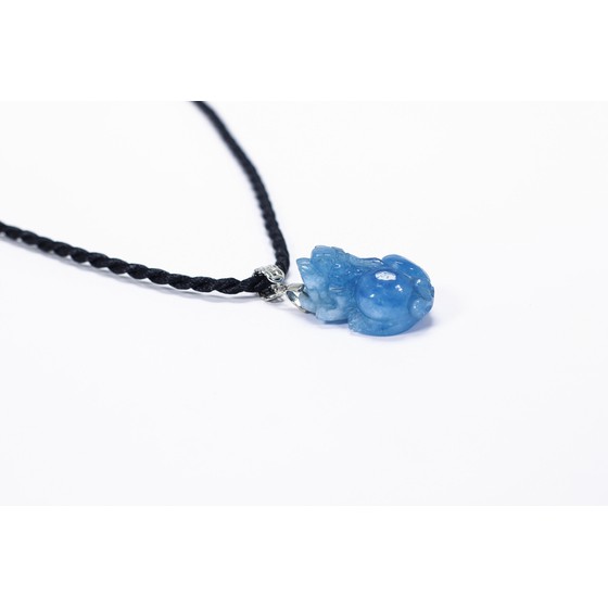 Cụ Tỳ Hưu đá Aquamarine xanh dương thiên nhiên Tặng kèm túi đựng TH180 - Hợp mệnh Thủy, Mộc